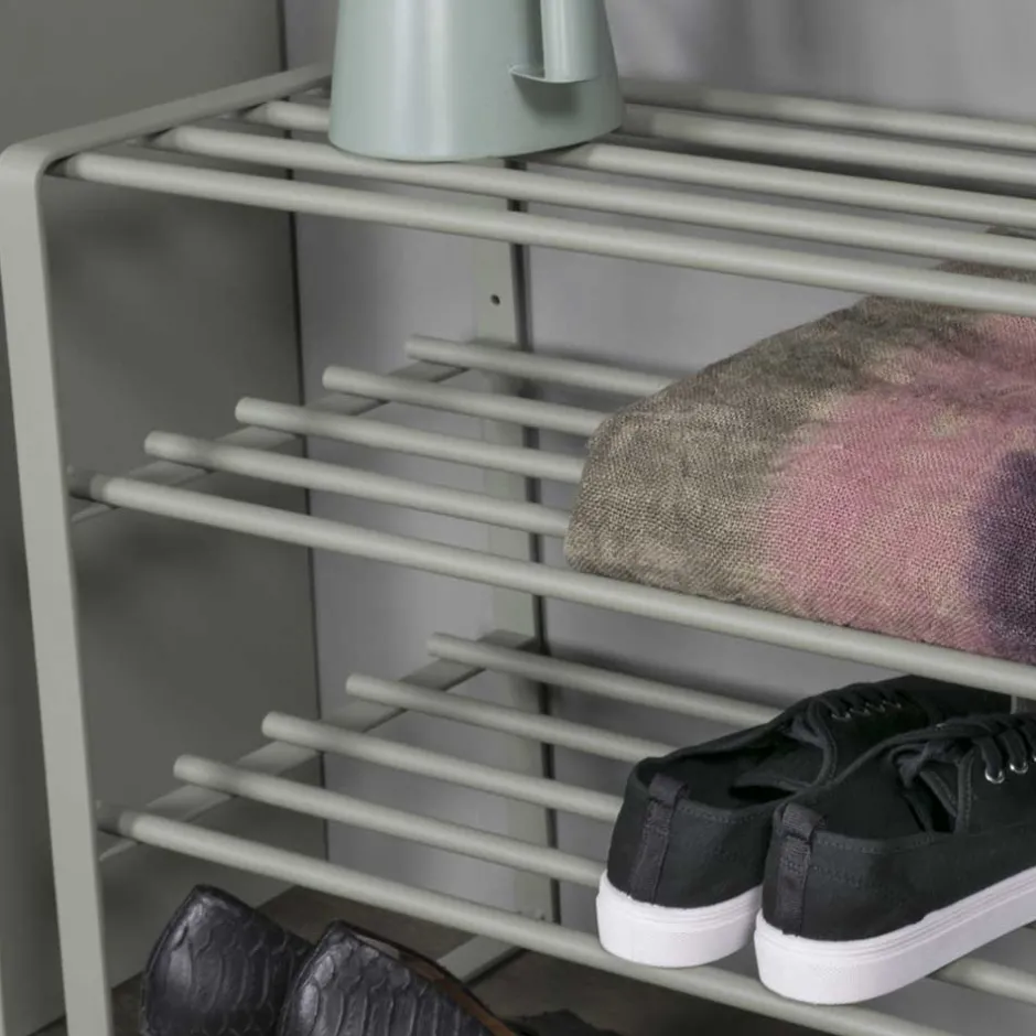 Wohnen 70x49x29 Schuhregal aus Stahl in Graugrün - Citro