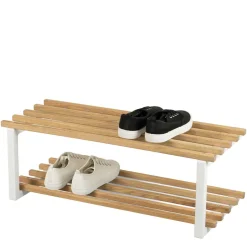 Wohnen 71x26x34 Schuhregal in Eiche & Weiß - Marcios