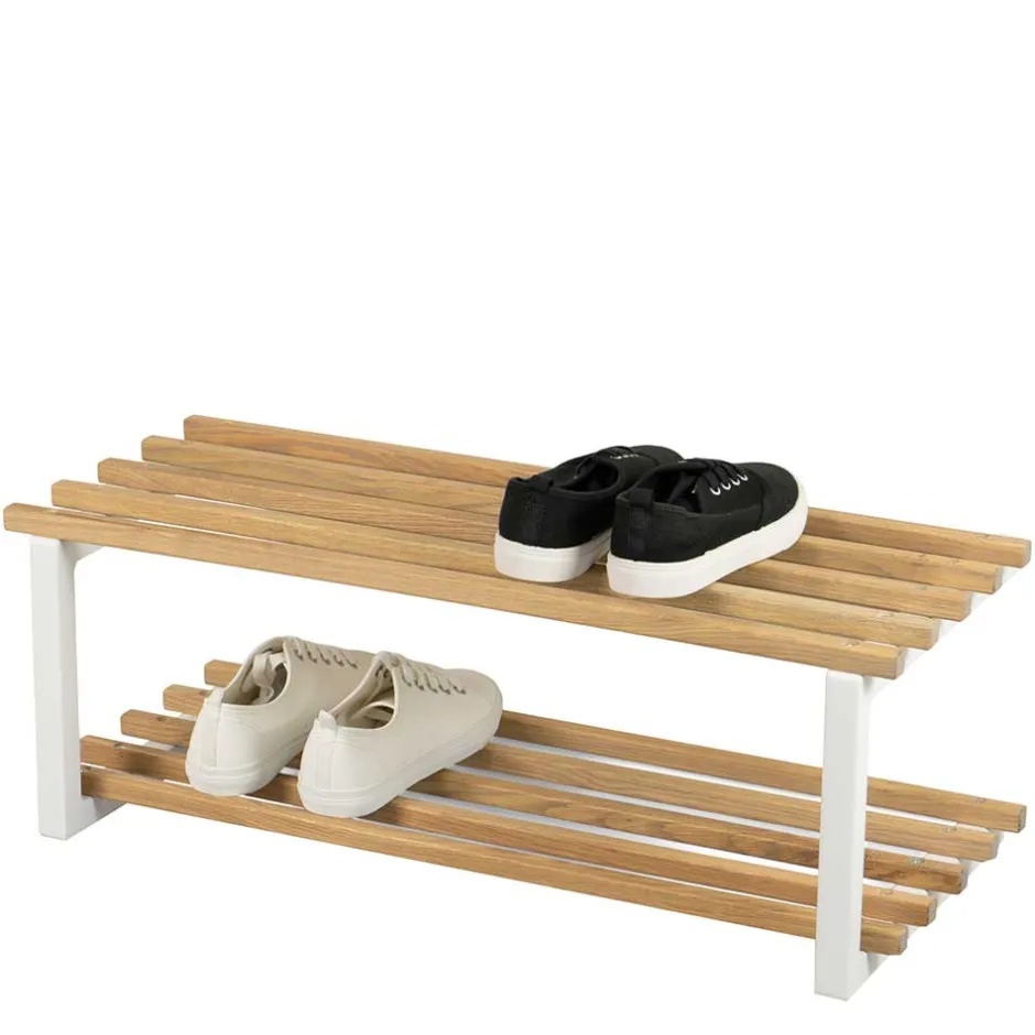 Wohnen 71x26x34 Schuhregal in Eiche & Weiß - Marcios