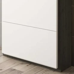 Wohnen 80x120x27 Schuhschrank in Weiß & Schwarzgrau - Burano