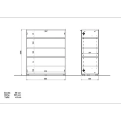 Wohnen 89x104x40 Schuhschrank mit Doppeltür - Reestyl