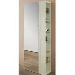 Wohnen 63x180x35 Schuhschrank mit Seitenregal & Spiegeltür - Bizkaia