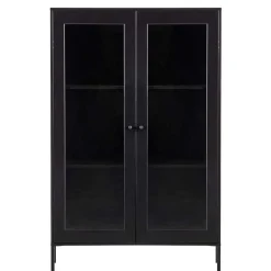 100x155x40 Schwarze Vitrine mit Doppeltür - Neptunus^Wohnen Online
