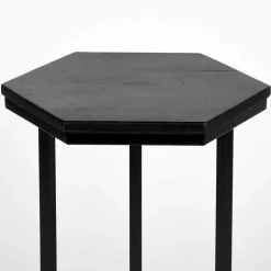 Wohnen 40x62x40 Sechseck Beistelltisch in Schwarz - Palium