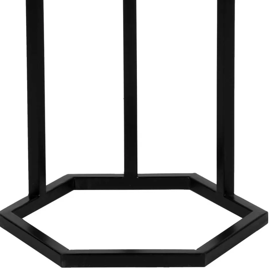 Wohnen 40x62x40 Sechseck Beistelltisch in Schwarz - Palium