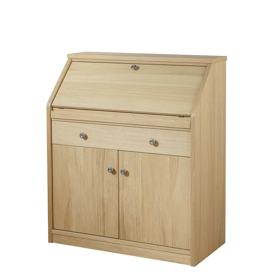 Wohnen 88x101x44 Sekretär mit Eiche Furnier - Bruce
