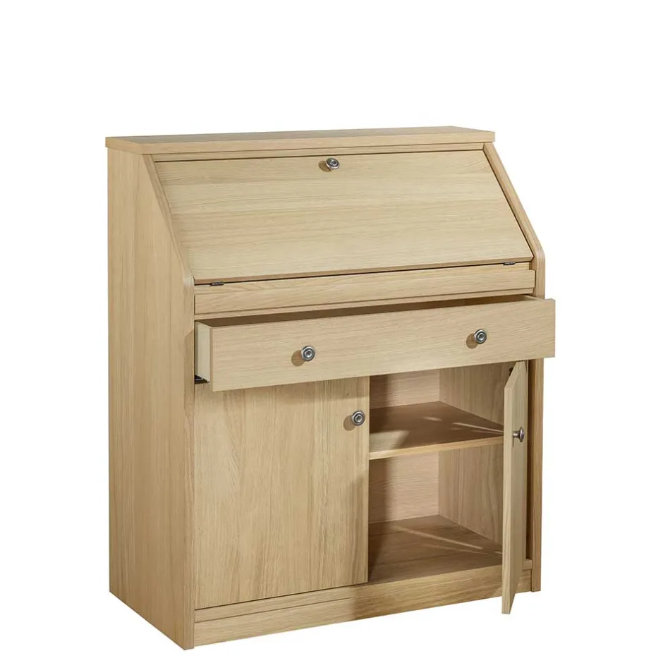 Wohnen 88x101x44 Sekretär mit Eiche Furnier - Bruce