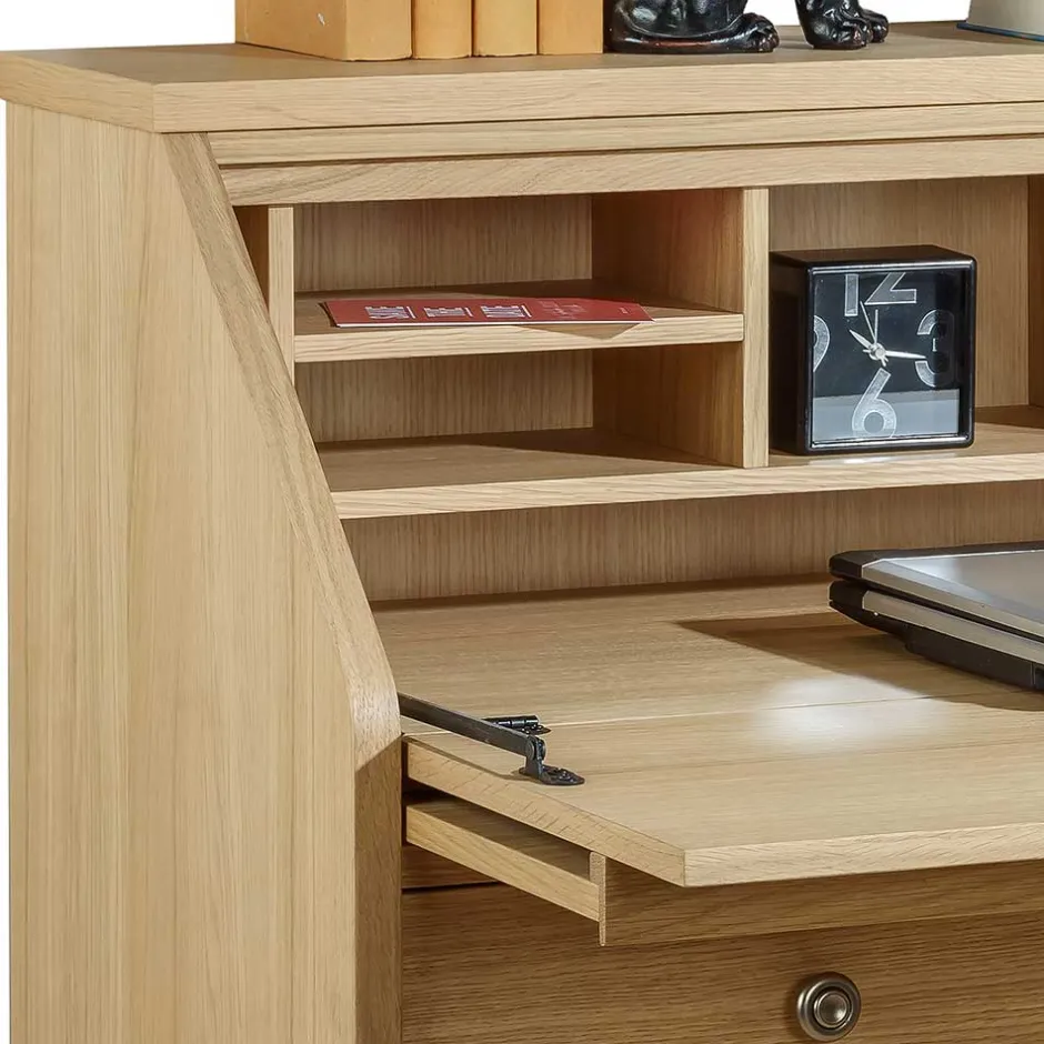 Wohnen 88x101x44 Sekretär mit Eiche Furnier - Bruce