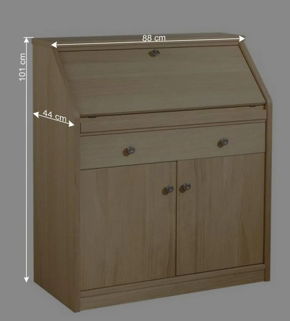 Wohnen 88x101x44 Sekretär mit Eiche Furnier - Bruce