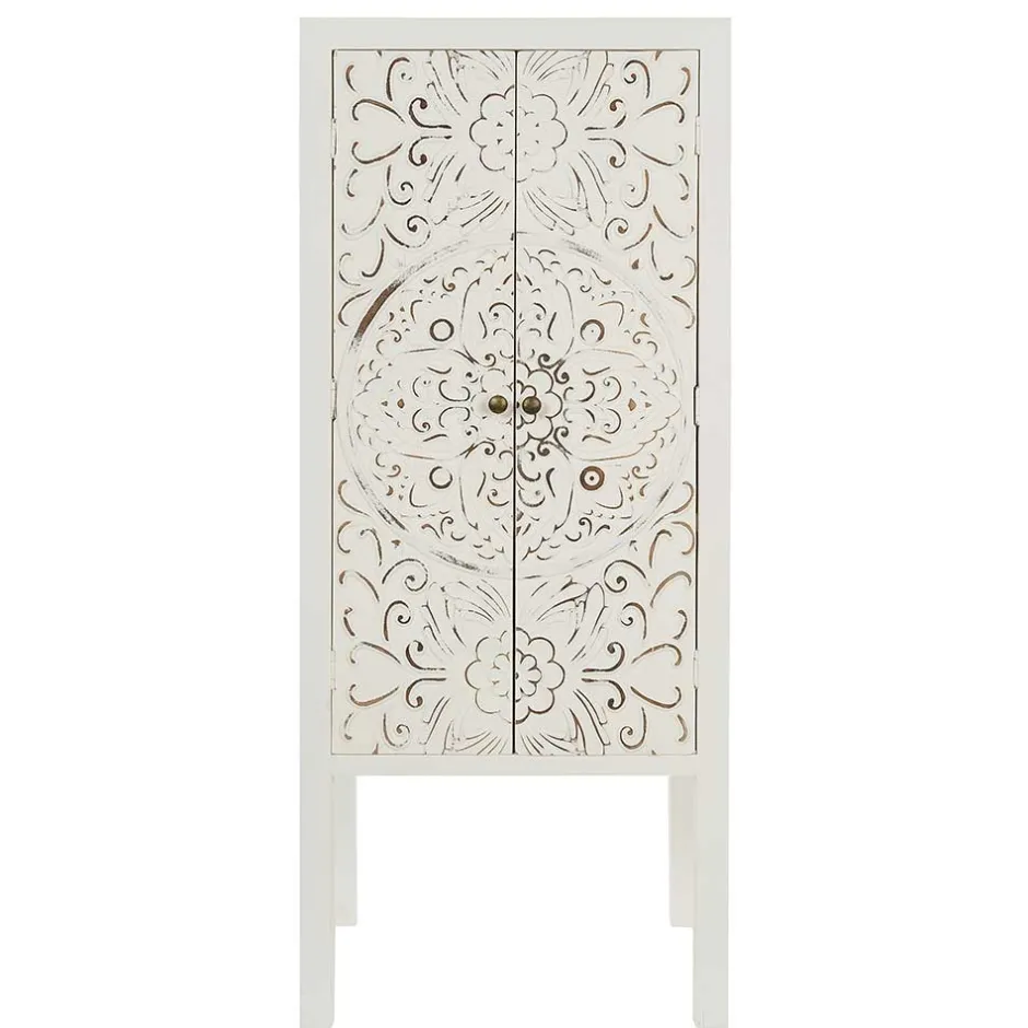 Wohnen 50x121x36 Shabby Chic Schrank mit Ornament Muster - Acacio