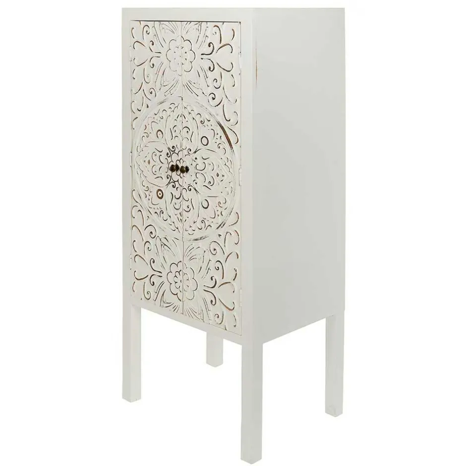 Wohnen 50x121x36 Shabby Chic Schrank mit Ornament Muster - Acacio