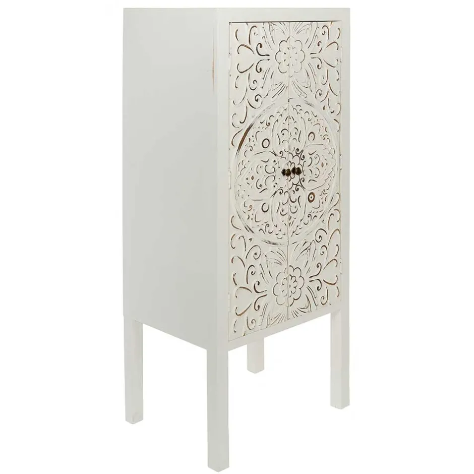 Wohnen 50x121x36 Shabby Chic Schrank mit Ornament Muster - Acacio