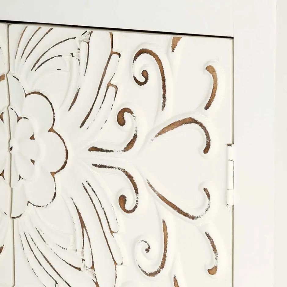 Wohnen 50x121x36 Shabby Chic Schrank mit Ornament Muster - Acacio