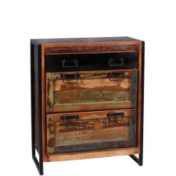 Wohnen 80x96x40 Shabby Schuhschrank mehrfarbig - Ensley