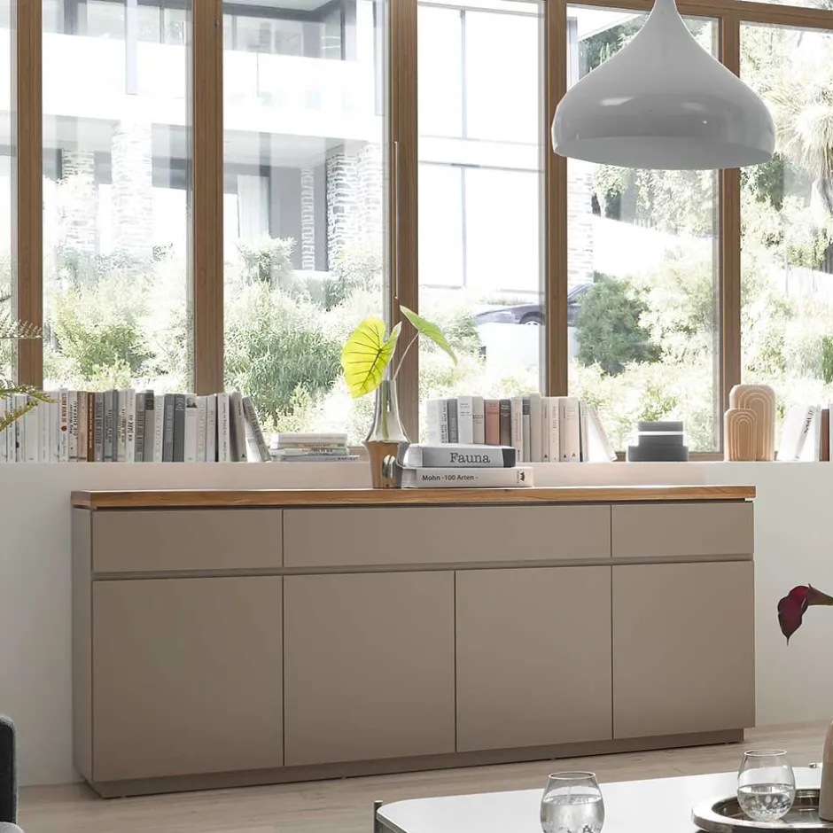 200x86x40 Sideboard Anrichte in Taupe & Akazie - Anja^Wohnen Discount