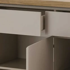200x86x40 Sideboard Anrichte in Taupe & Akazie - Anja^Wohnen Discount