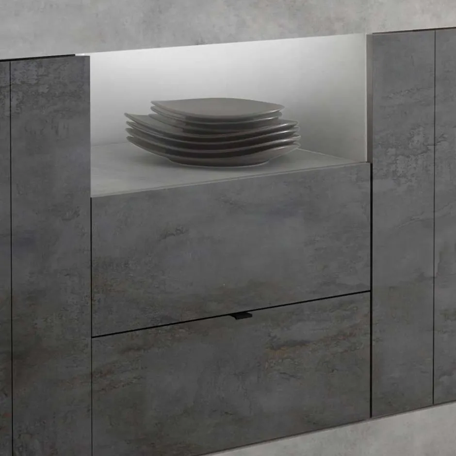 184x86x43 Sideboard in Grau zweifarbig - Faith^Wohnen Clearance