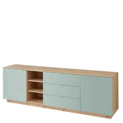 240x77x44 Sideboard in Graugrün und Wildeiche - Yoan^Wohnen