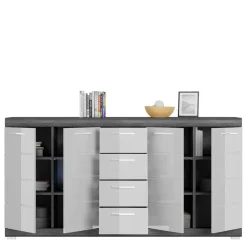 165x85x37 Sideboard in Weiß HG & Grau - Nancys^Wohnen Sale