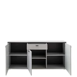 Wohnen 183x89x44 Sideboard in Weiß mit Schwarzgrau - Loazin