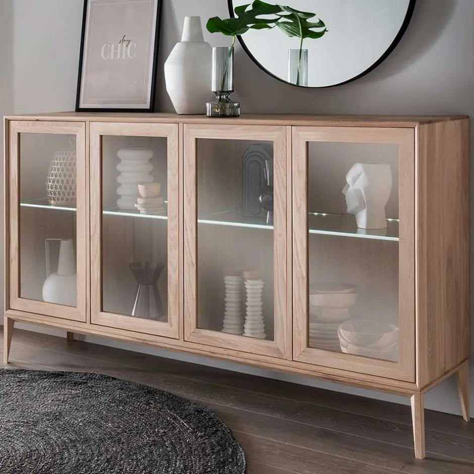 178x82x42 Sideboard mit Glastüren & LED Licht - Lamia^Wohnen Sale