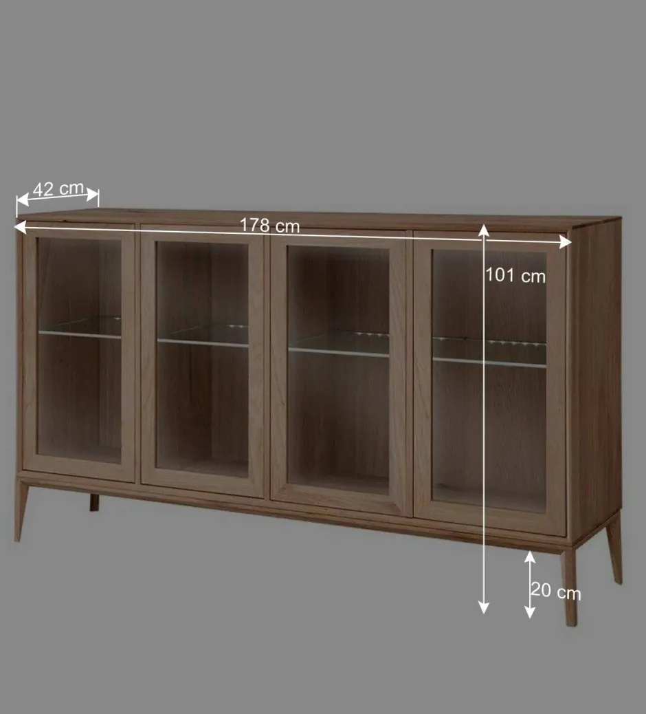178x82x42 Sideboard mit Glastüren & LED Licht - Lamia^Wohnen Sale