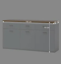 156x83x44 Sideboard mit LED Licht - Caldri^Wohnen