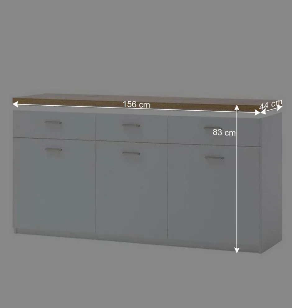 156x83x44 Sideboard mit LED Licht - Caldri^Wohnen