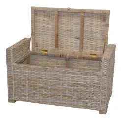 Wohnen 90x51x45 Sitztruhe aus Rattan Geflecht - Oleda
