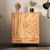 97x125x45 Skandi Highboard aus Wildeiche - Kerfa^Wohnen Discount