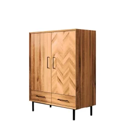 97x125x45 Skandi Highboard aus Wildeiche - Kerfa^Wohnen Discount