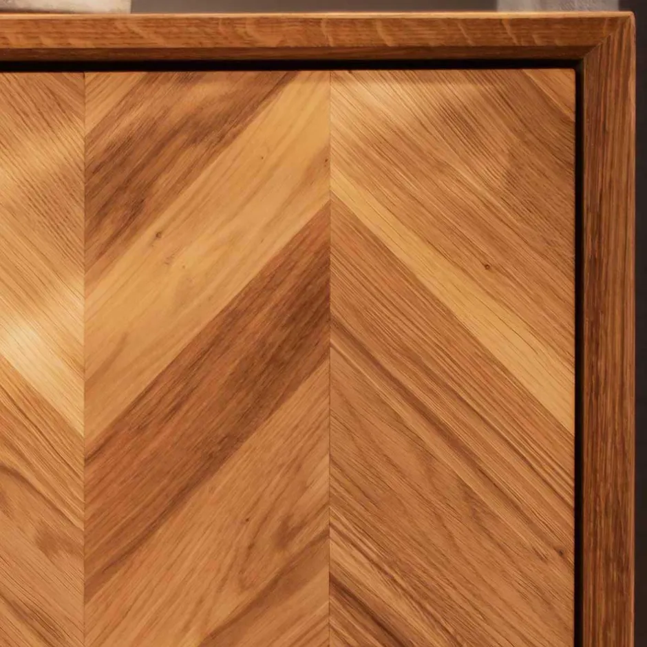 97x125x45 Skandi Highboard aus Wildeiche - Kerfa^Wohnen Discount