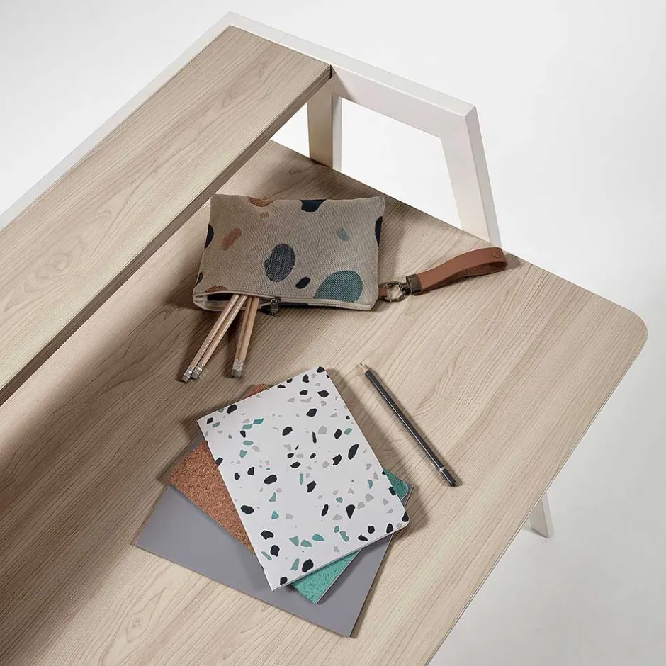 Wohnen 115x91x60 Skandi Schreibtisch mit Aufsatz - Shining