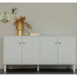 160x78x46 Skandi Sideboard 4-türig in Grau - Huvina^Wohnen Clearance