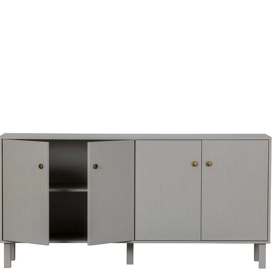 160x78x46 Skandi Sideboard 4-türig in Grau - Huvina^Wohnen Clearance