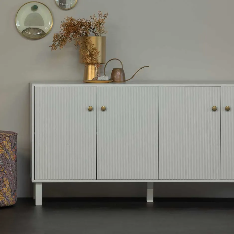 160x78x46 Skandi Sideboard 4-türig in Grau - Huvina^Wohnen Clearance