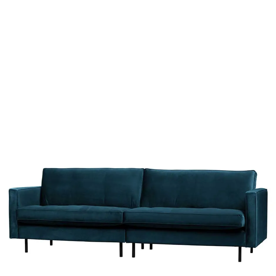 Wohnen 275x83x88 Sofa mit blauem Bezug aus Samt - Cumagon