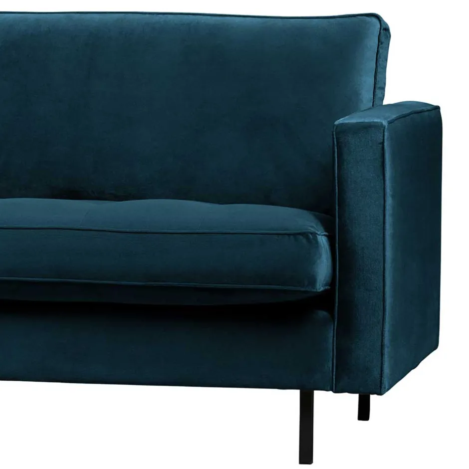 Wohnen 275x83x88 Sofa mit blauem Bezug aus Samt - Cumagon