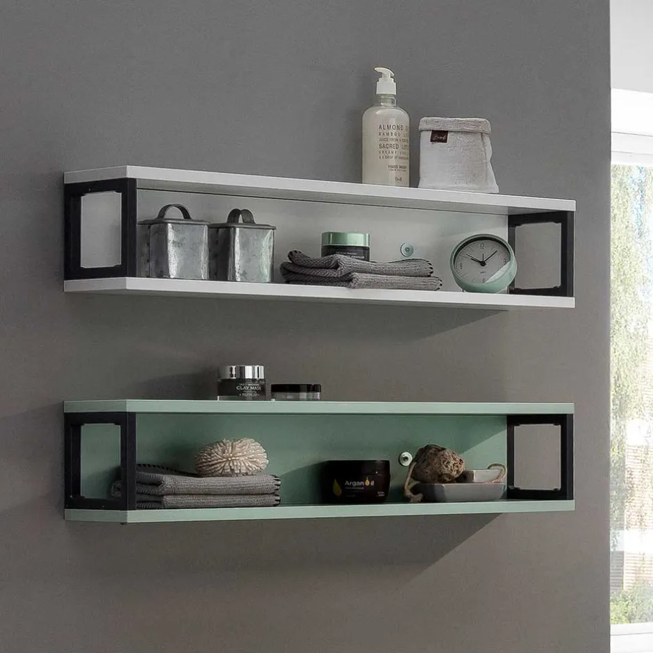 70x17x17 Stahl Wandregal in Weiß & Grau - Ismilav^Wohnen Online