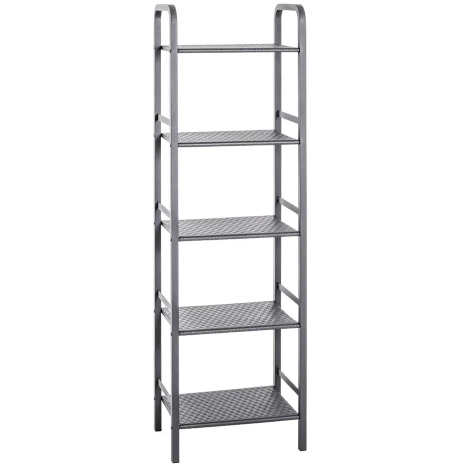 Wohnen 40x137x28 Stahlregal in Grau pulverbeschichtet - Nadiola