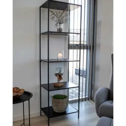 51x170x36 Stahlregal in Schwarz lackiert - Esbessa^Wohnen Discount