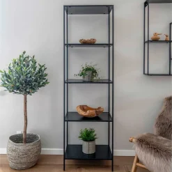 51x170x36 Stahlregal in Schwarz lackiert - Esbessa^Wohnen Discount