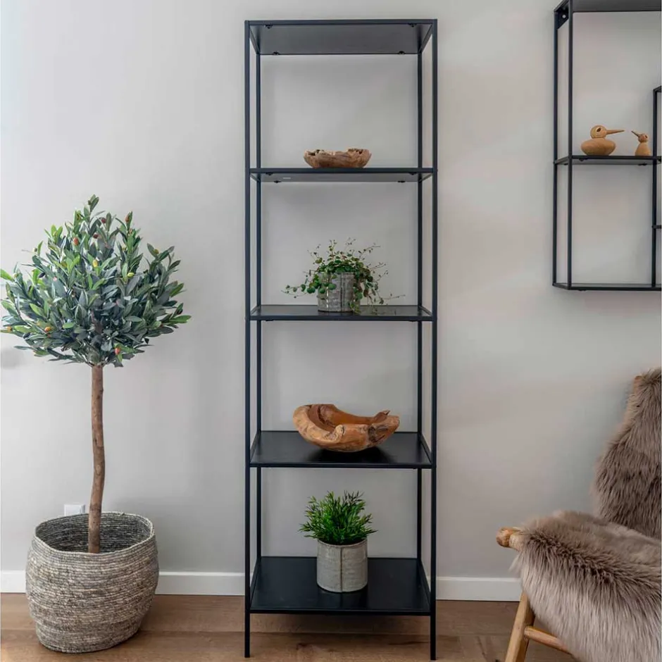 51x170x36 Stahlregal in Schwarz lackiert - Esbessa^Wohnen Discount