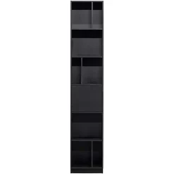 Wohnen 40x210x40 Standregal in Schwarz aus Kiefer - Niwidus