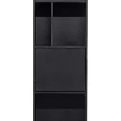 Wohnen 40x210x40 Standregal in Schwarz aus Kiefer - Niwidus