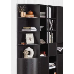 Wohnen 40x210x40 Standregal in Schwarz aus Kiefer - Niwidus