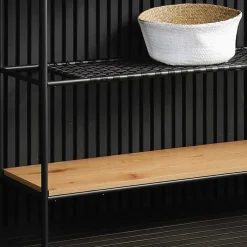 Wohnen 110x129x34 Standregal mit vier Ablagen in Natur - Zavias