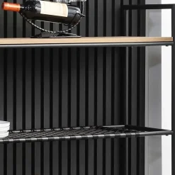 Wohnen 110x129x34 Standregal mit vier Ablagen in Natur - Zavias