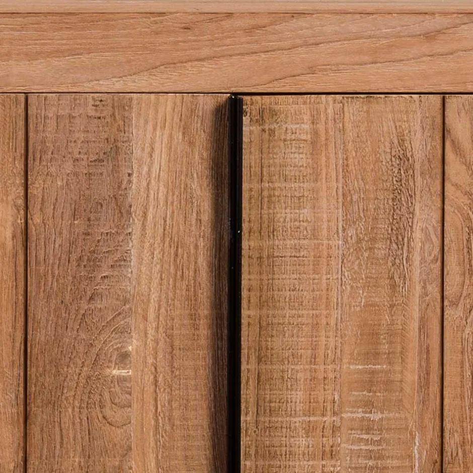 200x90x50 Teak Sideboard in Natur & Schwarz - Myons^Wohnen New