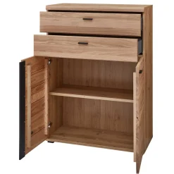 Wohnen 90x124x38 Teilmassiver Büroschrank modern - Emly